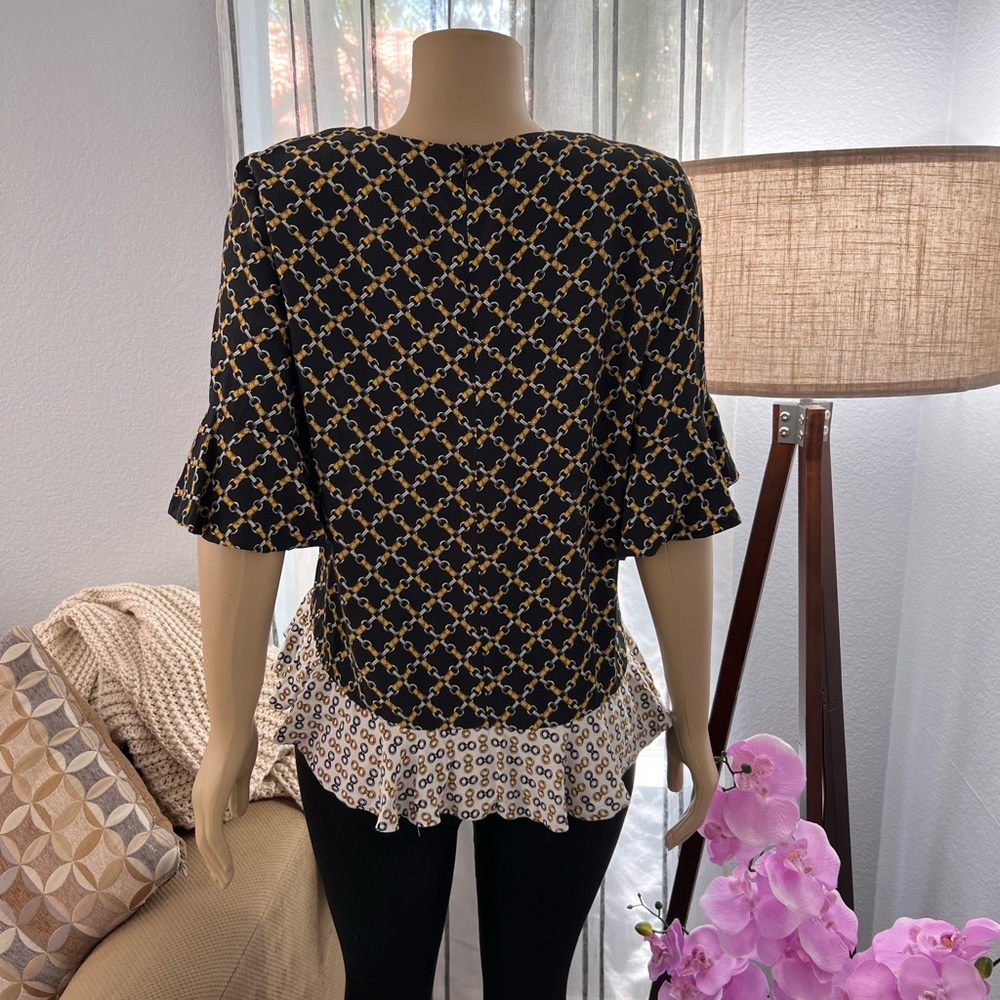 Zara Tiered Top Stylized Equestrian Horse Bit Graphic Design Chain Size M Medium - Picture 2 of 8